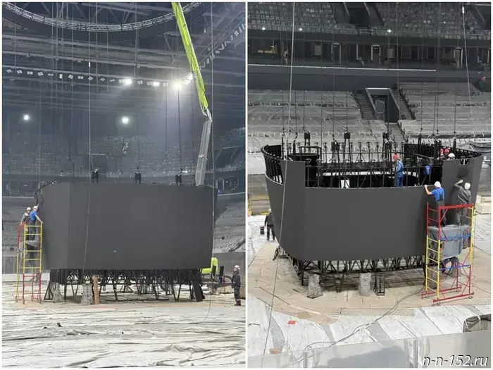 What the Ice Palace under construction on the Strelka looks like: fresh photos