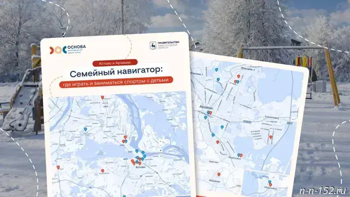 В сервис "Семейный навигатор" были добавлены детские и спортивные площадки Кстовского района и Арзамаса.
