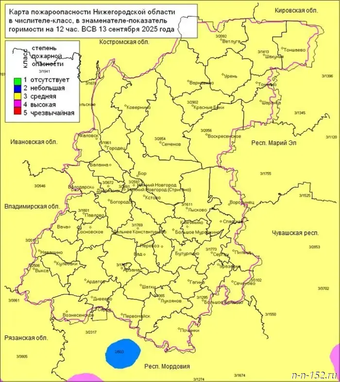 High fire danger has developed in the Nizhny Novgorod region.