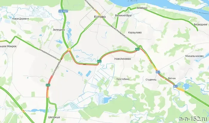 A 20-kilometer traffic jam formed near Nizhny Novgorod on City Day.