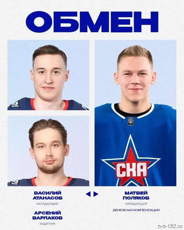Nizhny Novgorod's "Torpedo" traded Atanasov to SKA for Polyakov.