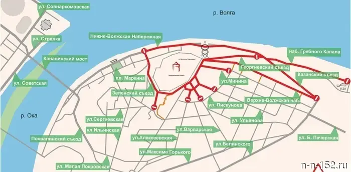 На некоторых улицах движение транспорта будет временно перекрыто.