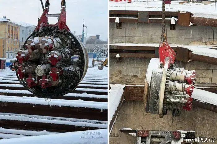 The "Vladimir" billboard is being dismantled in Nizhny Novgorod.