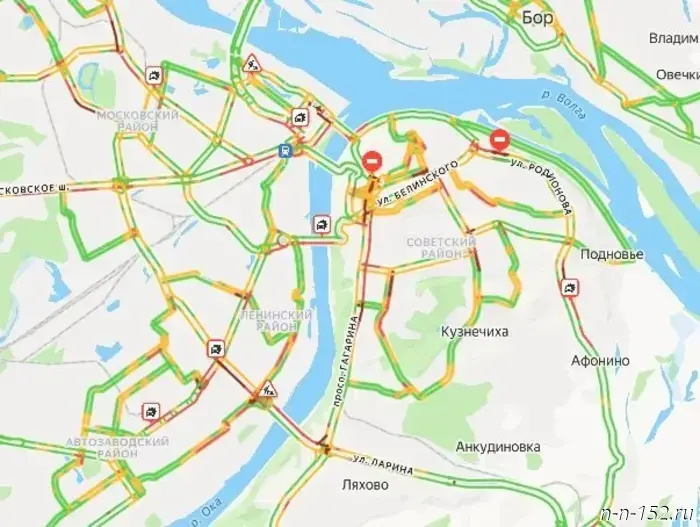 Terrible traffic jams paralyzed Nizhny Novgorod on the morning of December 23.