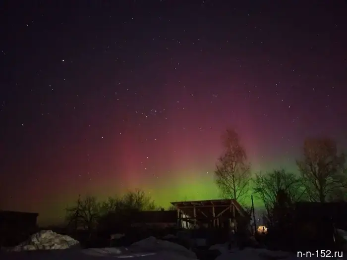 Нижегородцы наблюдали северное сияние в ночь с 20 на 21 марта.