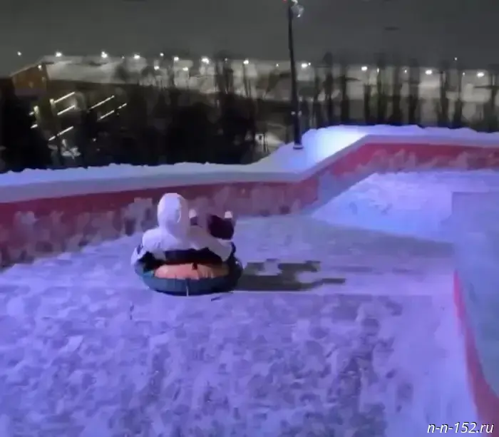 Teenagers risked their lives tubing down the Chkalov Staircase.