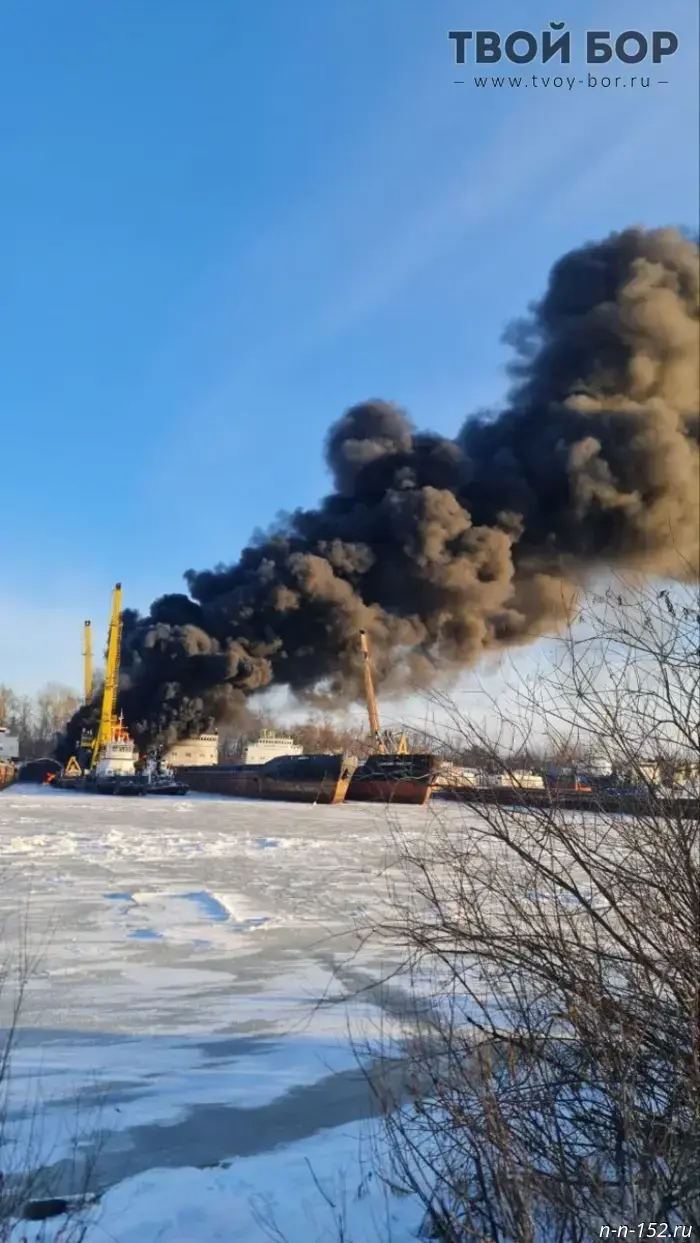 В Борском районе случился масштабный пожар.