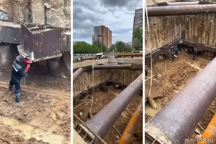 The builders have completed more than 50% of the earthworks at the subway construction site near the "Happiness" shopping center.