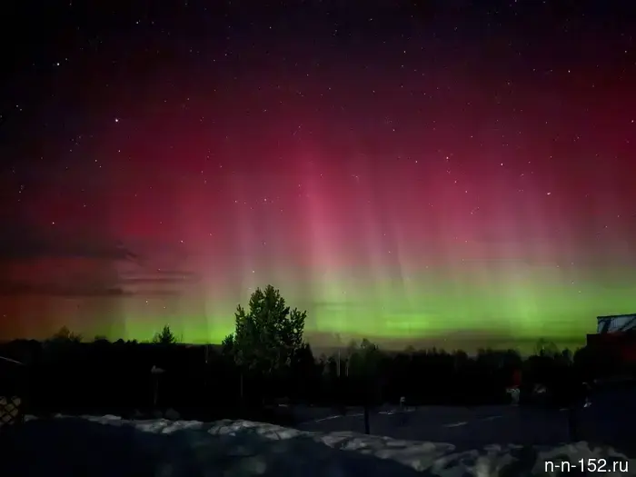 Нижегородцы наблюдали северное сияние в ночь с 20 на 21 марта.