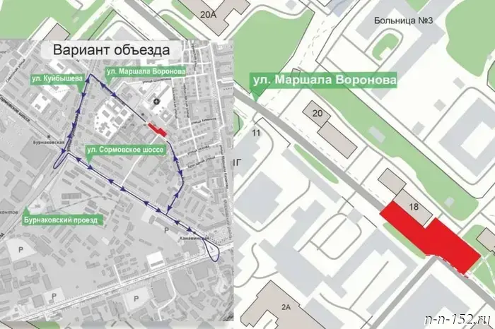 Traffic will be restricted on Marshal Voronov Street due to heating network repairs.
