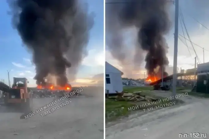 Garbage caught fire over 2500 square meters in the Borsk district.