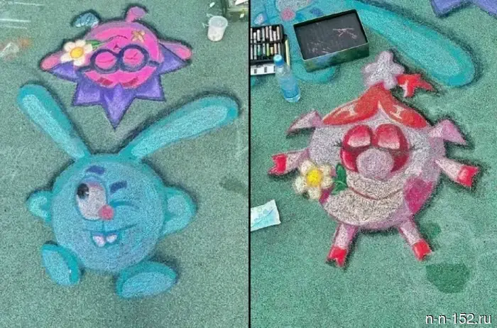 A schoolgirl accused of vandalism by officials painted the office of Smeshariki.