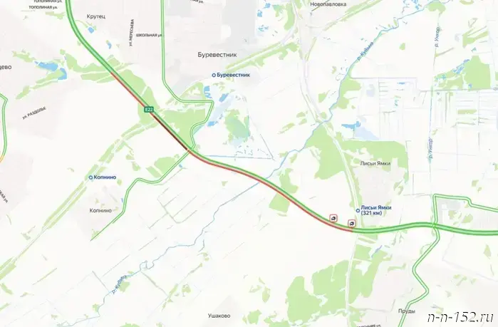 A massive traffic jam has formed on the M-7 highway in the Nizhny Novgorod region due to an accident.