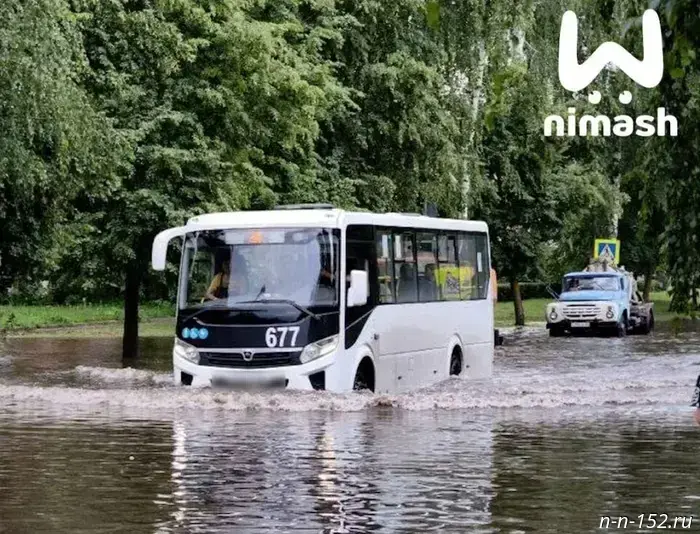 The streets of Sarov were flooded by heavy rains on July 22.