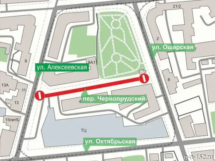 Chornoprudsky Lane is partially closed to traffic until the end of summer.