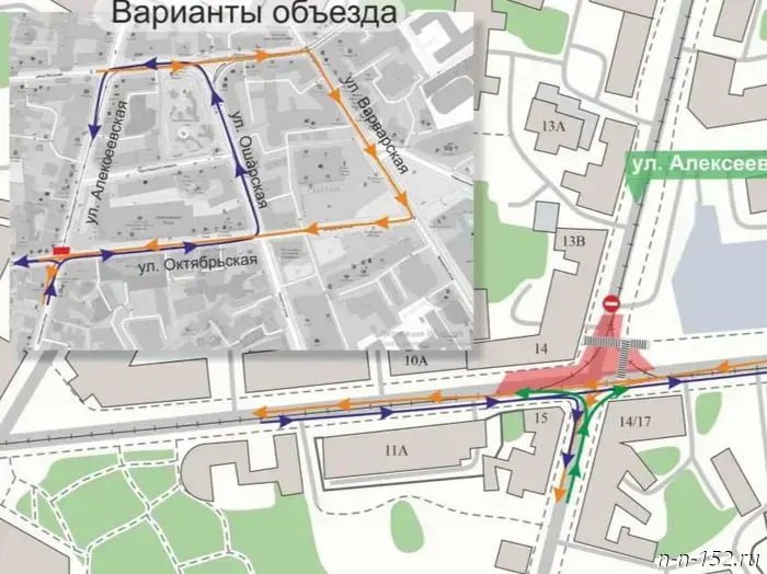 Дорогу на пересечении улиц Алексеевская и Октябрьская не будут открывать до 1 ноября.