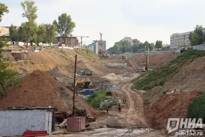 The bridge over the Pochainsky Ravine in Nizhny Novgorod is 30% complete.