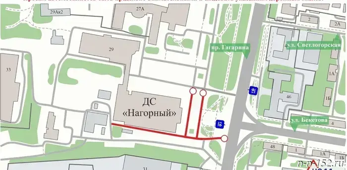 Traffic on the service road of Gagarin Avenue will be temporarily restricted.