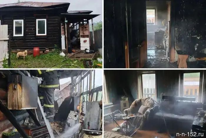 A private residential house caught fire after being struck by lightning in Bogorodsk.
