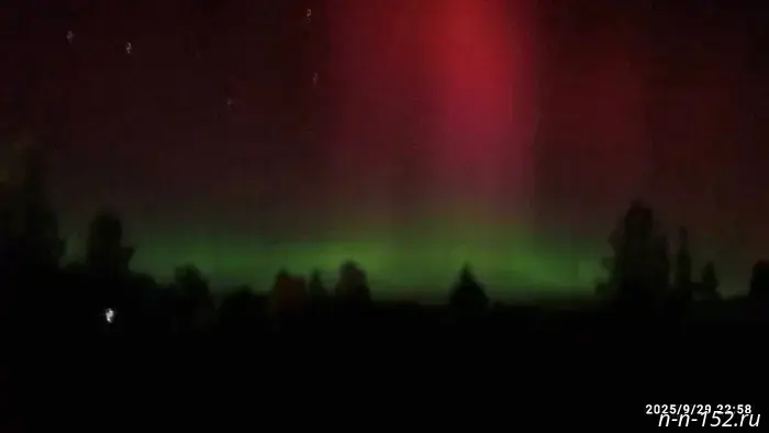 Нижегородцы наблюдали северное сияние вечером 29 сентября.