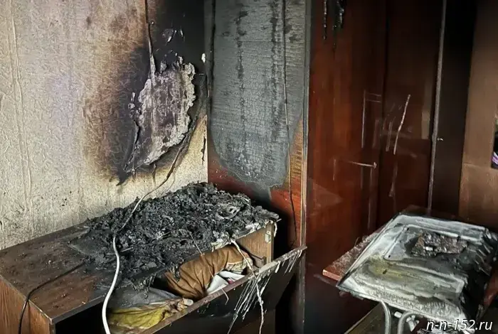 A fire in Dzerzhinsk led to two people being hospitalized.